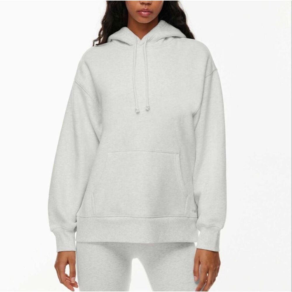 TNA Cozy AF Fleece Pullover Hoodie Sweatshirt Oatmeal Aritzia Loungewear Size 2